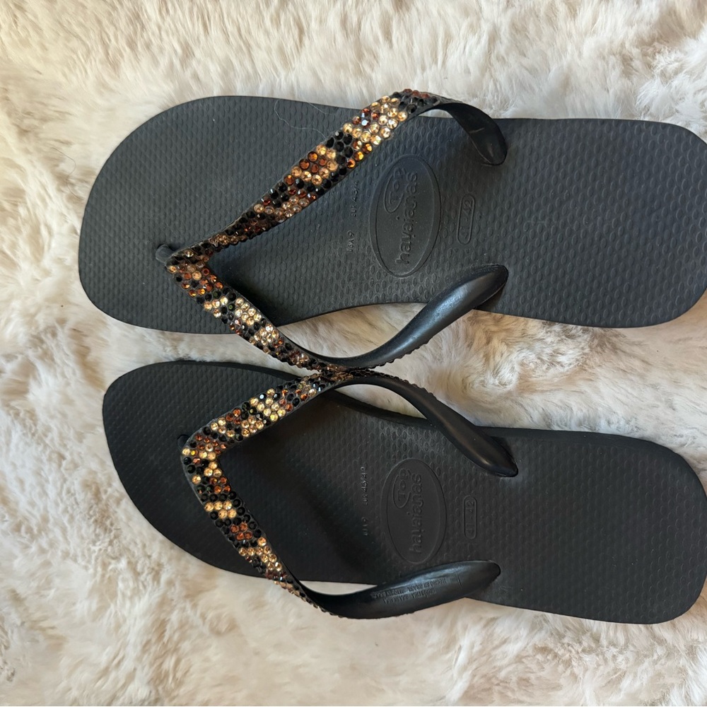Haviannas embellished with Swarovski crystals